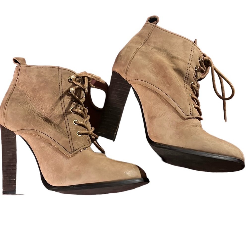 Aldo Paddock Brown Leather Lace Up Booties- Size 6.5